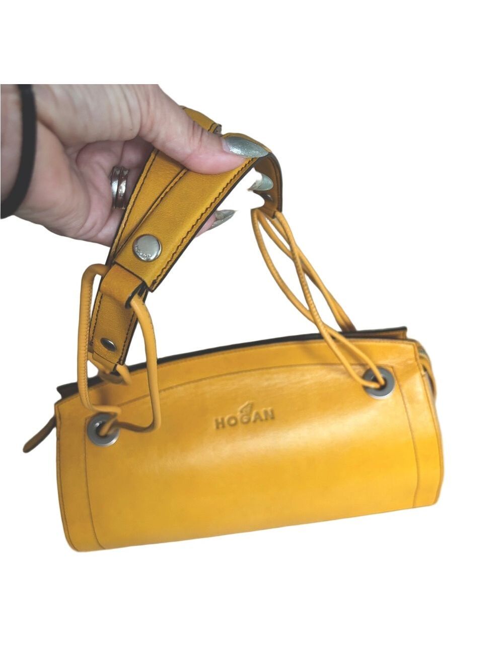 Hogan by Tod’s Mustard Leather Shoulder Bag - Picture 3 of 9